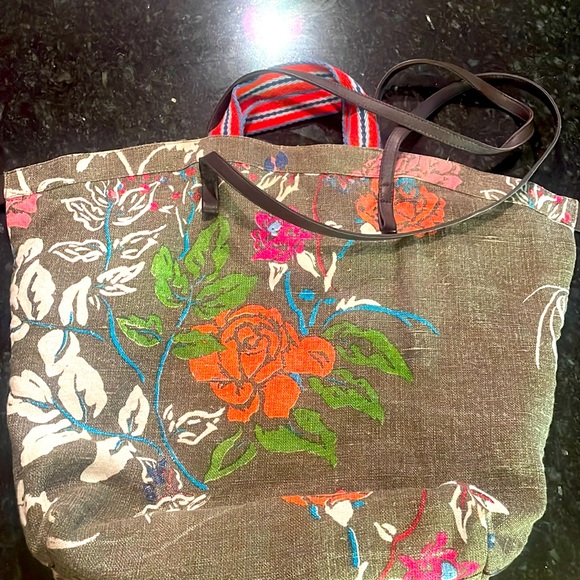 EPICE PARIS OLIVE LINEN COTTON TOTE - Picture 1 of 8